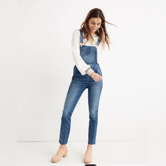 MADEWELL S Skinny Denim Jean Overalls Jansing Wash - Picture 1 of 7
